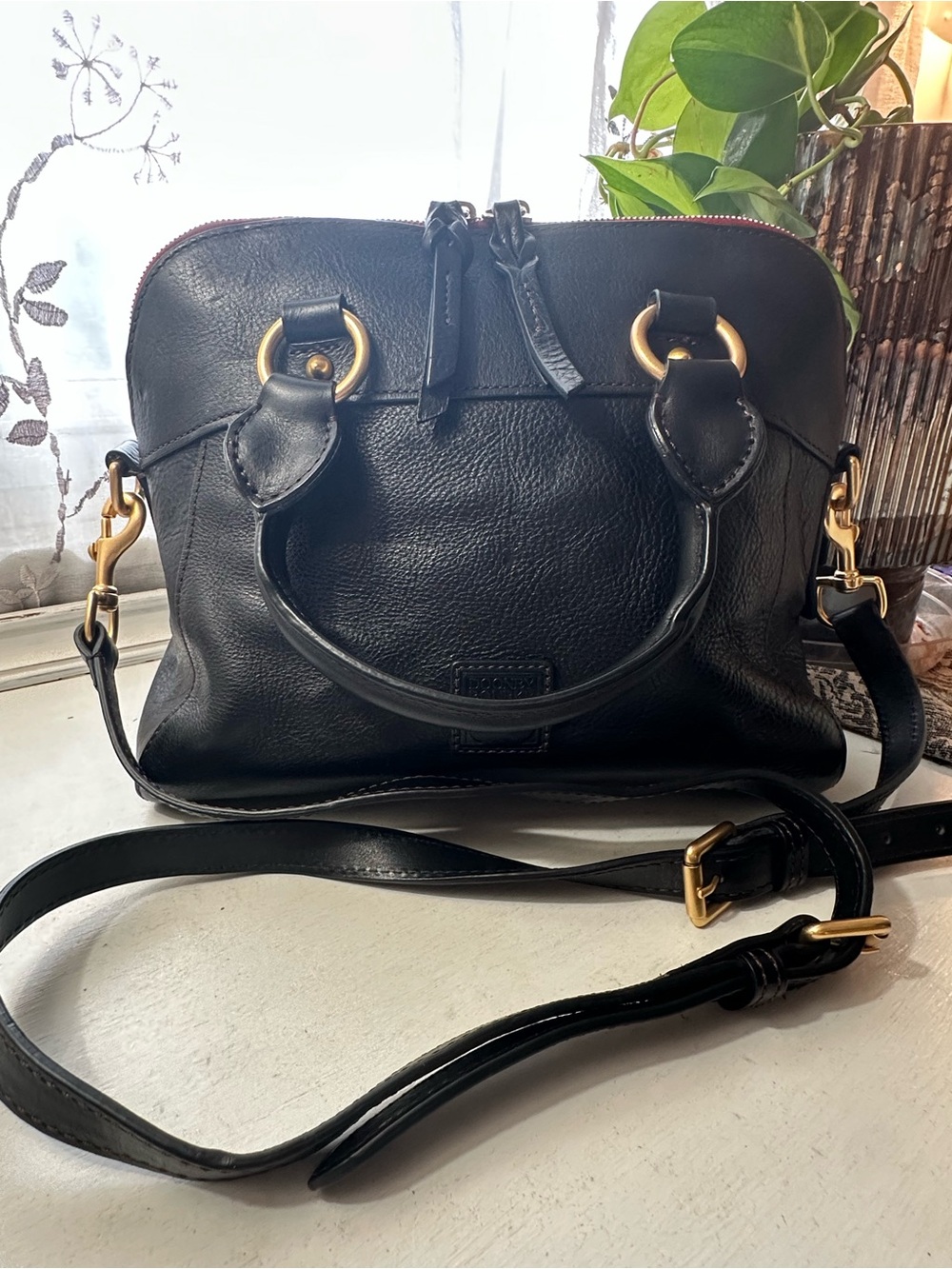 Dooney & Bourke Cameron Black Florentine Leather Satchel - Picture 14 of 14